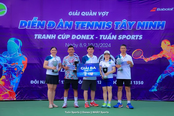 Hai cặp đội đồng giải ba Giải Quần Vợt Diễn Đàn Tennis Tây Ninh - Tuấn Sports