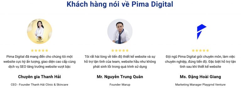 Cảm nhận khách hàng về Pima Digital